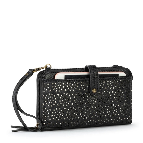 The Sak Handbags - The Sak Iris Large Black Leather Smartphone Crossbody